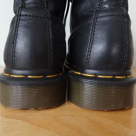 Dr. Martens Pascal Combat Boots Size 8 Black Soft Leather Lace Up - Picture 4 of 7